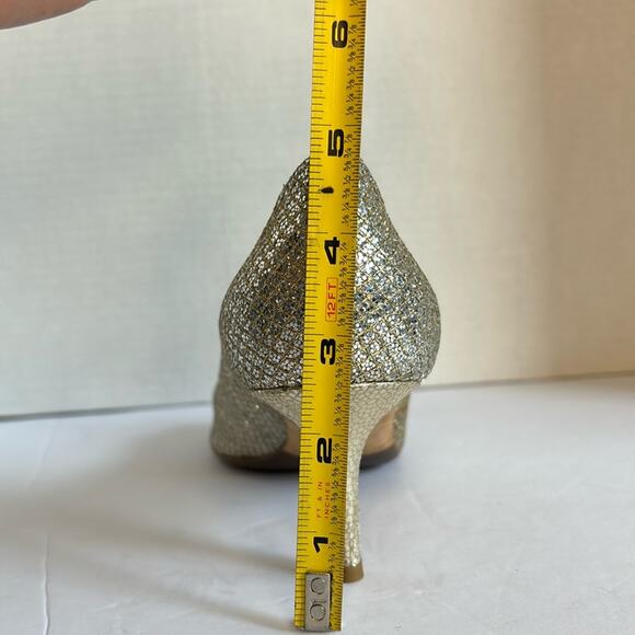 Jimmy Choo Isabel Glitter Peep Toe Pumps Shoes Size 7.5 US - Picture 5 of 12